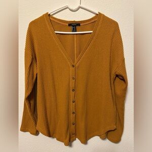 Forever 21 Mustard Button-Up Top